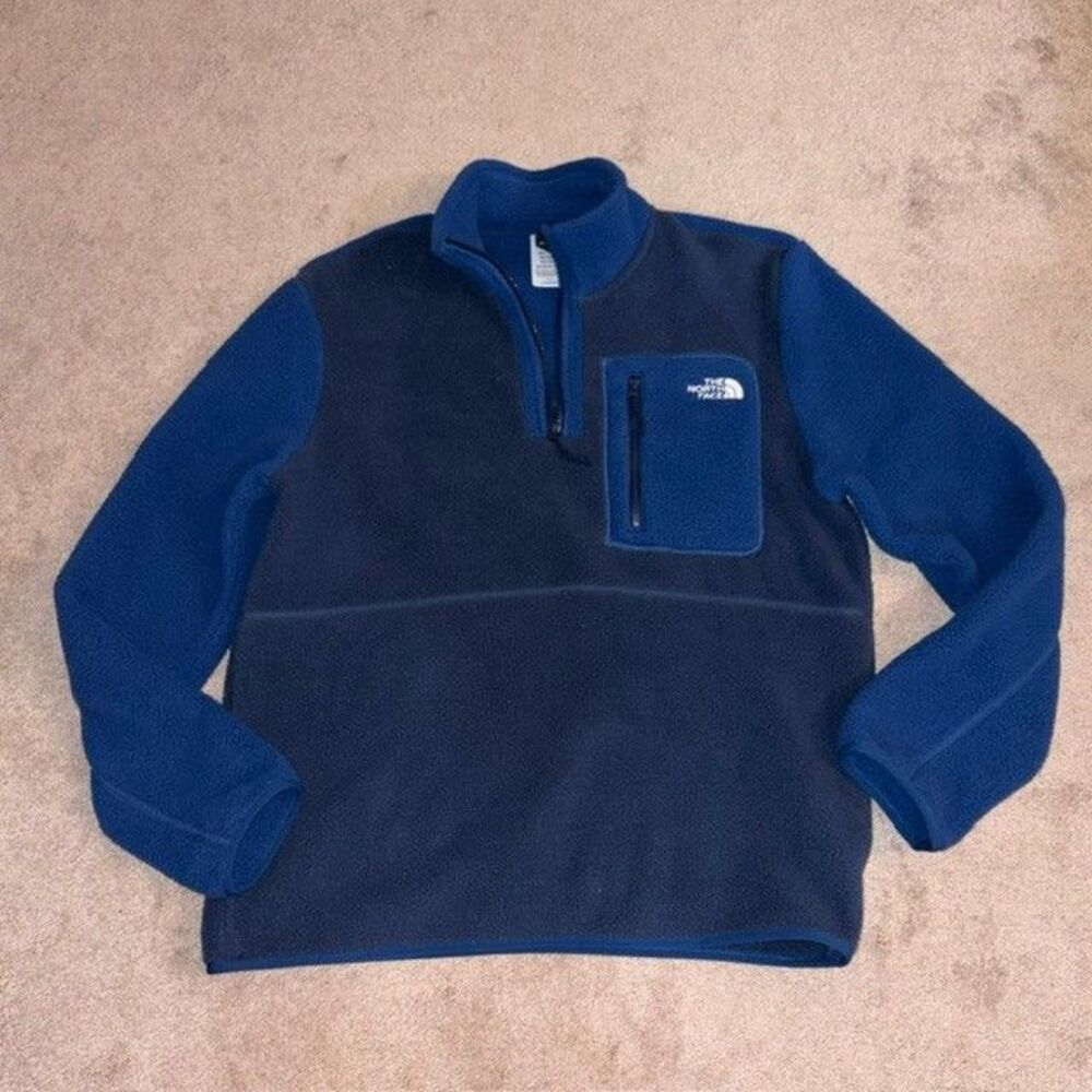The North Face Yumiori 1/4 Zip Pullover Fleece Jacket Blue Men's M